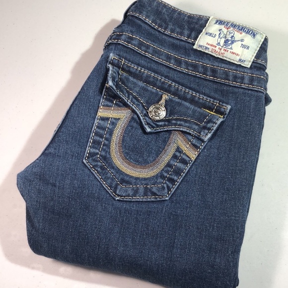 * VINTAGE TRUE RELIGION STRAIGHT JEANS MADE IN USA 28x32” 😎